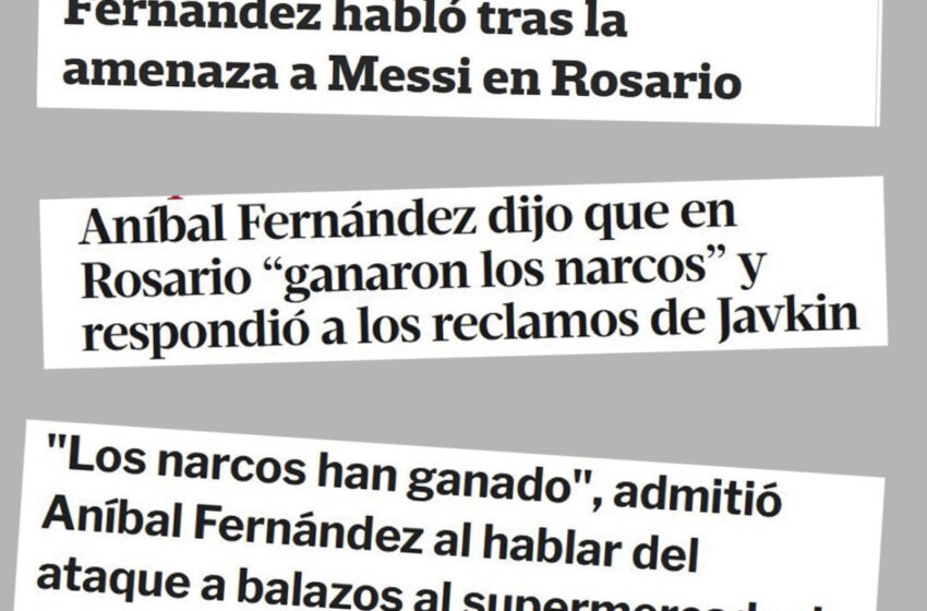  “Los narcos han ganado”, aseguró Aníbal Fernández por el mensaje mafioso contra la familia Messi  